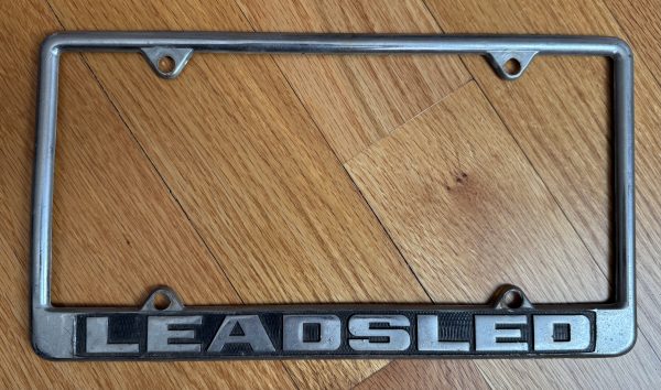 Vintage Metal License Plate Frame "LEADSLED"