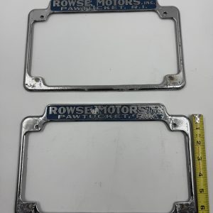 Rowse Motors Inc. Pawtucket, RI Vintage Metal License Plate Frames (2)