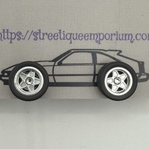 Diecast Wheel Stud Earrings (Silver 5 Spoke Clear Crystal Stone)