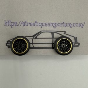 Diecast Wheel Stud Earrings (Black Mesh Gold Lip)