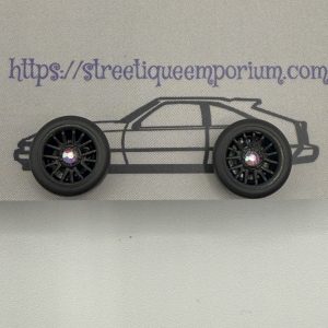Diecast Wheel Stud Earrings (Black Mesh Crystal AB)