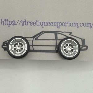 Diecast Wheel Stud Earrings (Silver 4 Spoke Clear Crystal Stone)