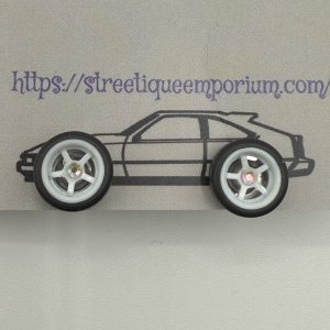 Diecast Wheel Stud Earrings (White 5 Spoke Crystal AB)