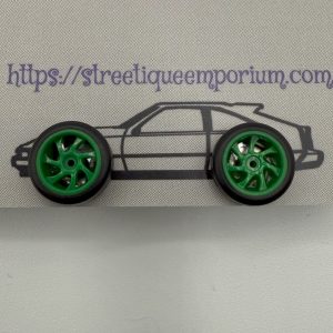 Diecast Wheel Stud Earrings (Green Twist)