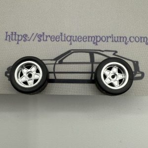 Diecast Wheel Stud Earrings (5 Spoke Silver)