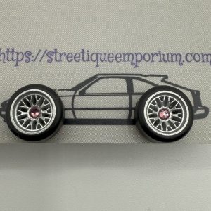 Diecast Wheel Stud Earrings (Silver Mesh w/ Amethyst Purple Stone)