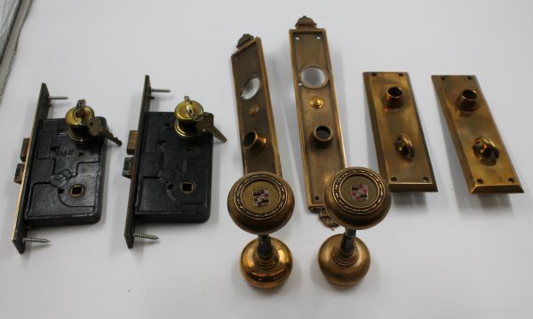 Book-Cadillac Hotel Original Door Knob/Lock Set of Two